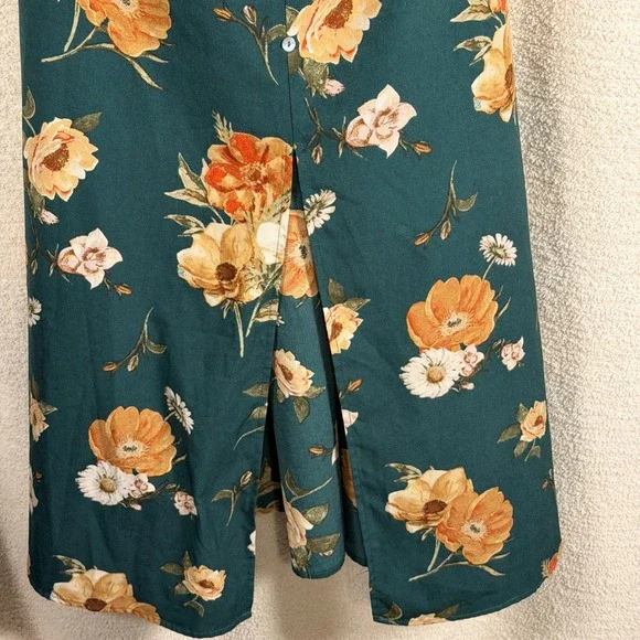 Altar'd State Mahino Green Floral Ruffle Maxi Dress Size Small - Picture 7 of 8